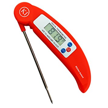 Best Digital Thermometer for BBQ, Cooking, Meat, Food, Grill with Collapsible Internal Probe & Ebook.