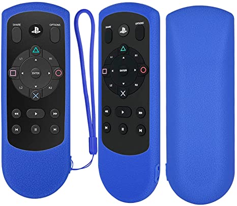 Protective Silicone Remote Case for PDP Gaming Bluetooth Media PS4 / PS5 Remote Control, Shockproof, Washable, Skin-Friendly Remote Cover with Anti-Lost Loop (Blue)