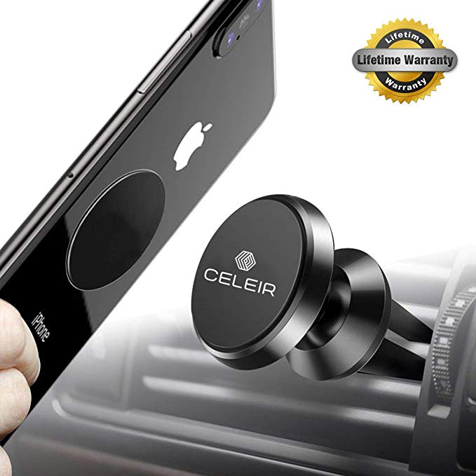 Celeir Magnetic Phone Mount for Car, Universal Magnetic Phone Mount and Holder for any Phone, Gps, Including iPhone Xs MAX/XR/XS/X/8 Plus, Note 9/S9/ ... Best Magnetic Phone Mount and Holder for 2018
