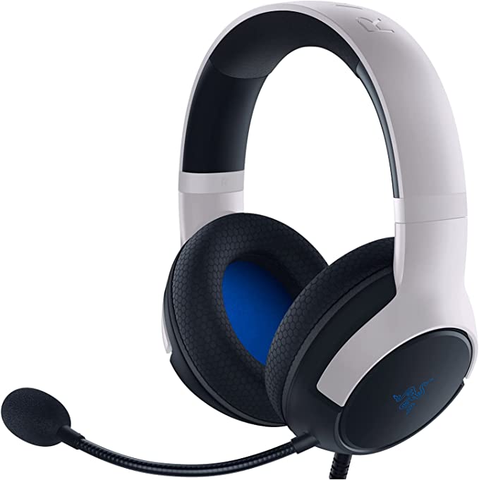 Razer Kaira X Wired Headset for Playstation 5, Pc, Mac and Mobile Devices: Triforce 50mm Drivers - Hyperclear Cardioid Mic - Flowknit Memory Foam Ear Cushions - On-Headset Controls - White/Black