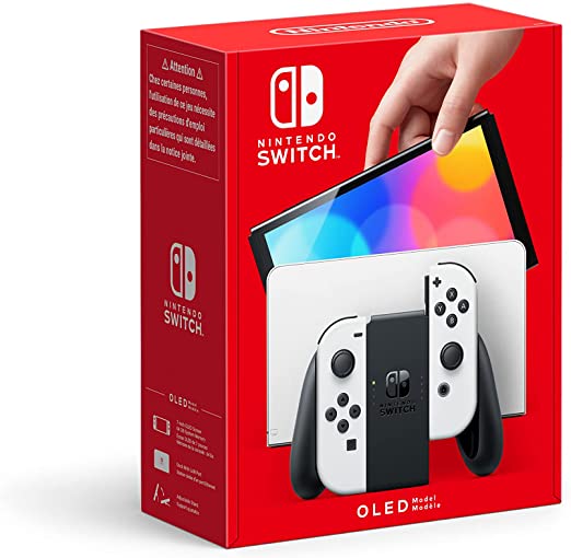 Console Nintendo Switch (Modèle OLED) avec Station d'Accueil/Manettes Joy-Con Blanches