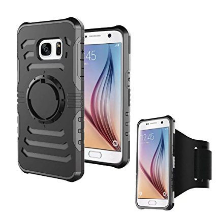 Galaxy S8 Plus Armband Case, Vecr Sports Serie Shockproof Armor 2 in 1 Hard Cases with workout Arm Band For Samsung Galaxy S8 Plus - 2017 Release (Black)