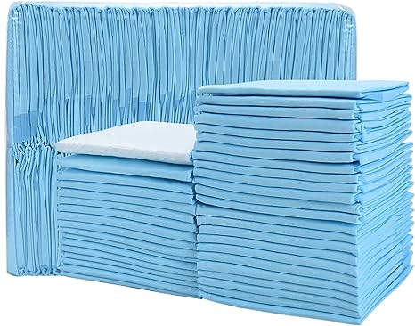 Timoo 100 PCS Large Disposable Diaper Changing Pad 24 Inches x 17 Inches Leak-Proof Changing Table Pads Bed Protector Mat, Soft Non-Woven Fabric