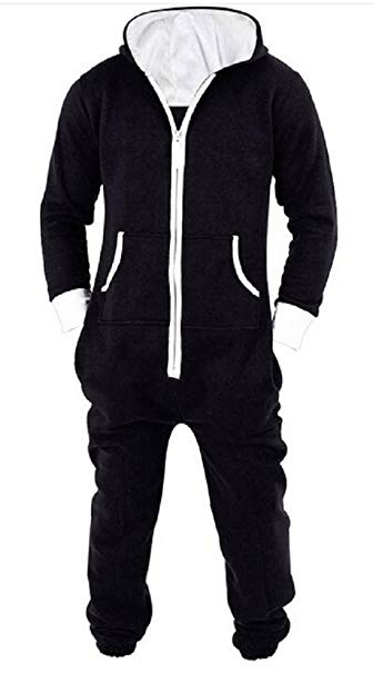 Nicetage Unisex-Adult Hooded Onesie Jumpsuit Printed Christmas Romper Overall Zip up Playsuit