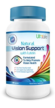#1 BEST VITAMINS FOR EYES - Natural Vision Support w/ Lutein by UltaLife Promotes Ocular & Macular Health + Powerful Antioxidant Eye Nutrition For Men, Women & Seniors - 100% Satisfaction Guarantee