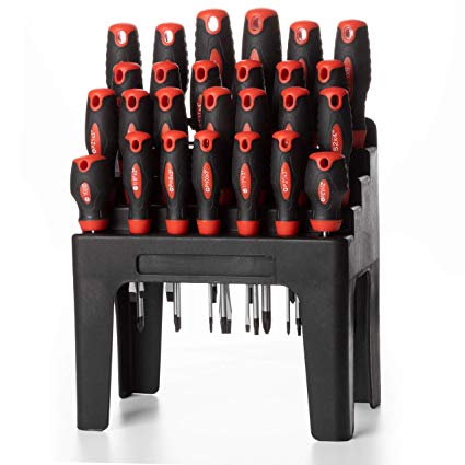26 Piece Magnetic Screwdriver Set with Organizer Rack