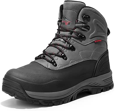 NORTIV 8 Men's Insulated Waterproof Construction Hiking Winter Snow Boots