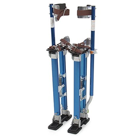 Best Choice Products Drywall Stilts 24-40 Inch Aluminum Tool Stilt For Painting Painter Taping Blue