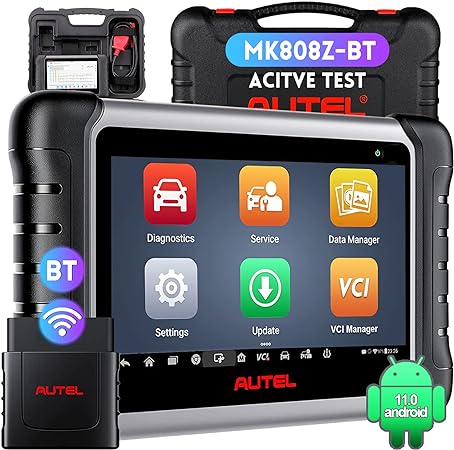 Autel Scanner MaxiCOM MK808Z-BT(Same as MK808BT PRO): Android 11 Based Bi-Directional Control Scan Tool, Upgraded of MK808BT/MK808/MK808S/MX808, All Systems Diagnosis, Support BT506 & MV108 Add-ons