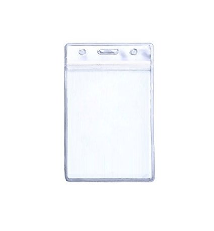 Rocclo Waterproof Type PVC ID Card Holder, Clear, Vertical Style, 10-pack