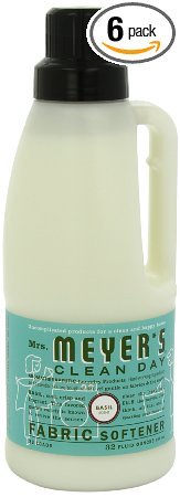 Mrs. Meyer's Clean Day Liquid Fabric Softener, Basil, 32-Ounce Bottles (Case of 6)