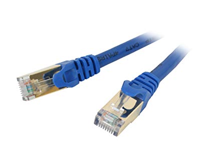 CAT7 Ethernet Cable 100 Feet, CAT7 Network Cable Supports Data Speed up to 10Gbps, CAT 7 Shielded RJ45 Cable 100ft Long, Rosewill LAN Cable for Gigabit Networking, Color Blue