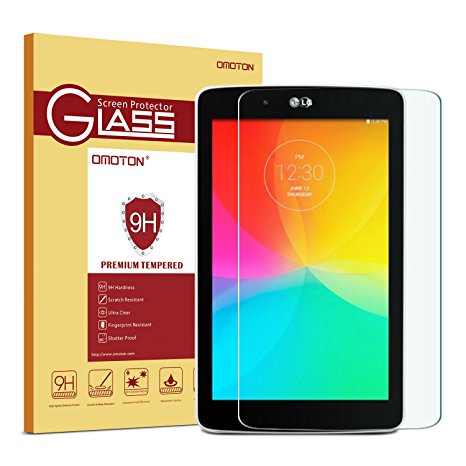 OMOTON LG G Pad 7.0 Screen Protector - Tempered Glass Screen Protector with [9H Hardness] [Crystal Clearity] [Scratch-Resistant] [Bubble Free] for LG G Pad 7.0