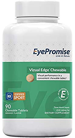 EyePromise vizual Edge Chewable - 1 Month Supply | Orange Flavored Performance Eye Vitamin with Zeaxanthin, Lutein & Vitamin D