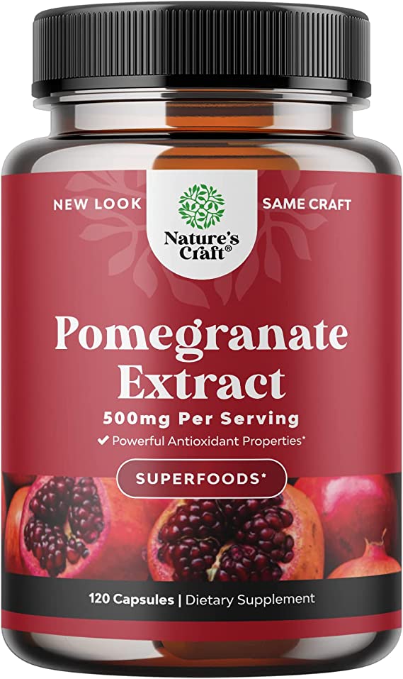 Advanced Antioxidant Superfood Pomegranate Supplement - Natural Pomegranate Extract Polyphenols Supplement for Heart Health and Joint Support - Reds Superfood Powder Capsules for Men and Women 120ct