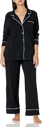 Amazon Essentials Womens Cotton Modal Long Sleeve Shirt Full Length Pant Pajama Set