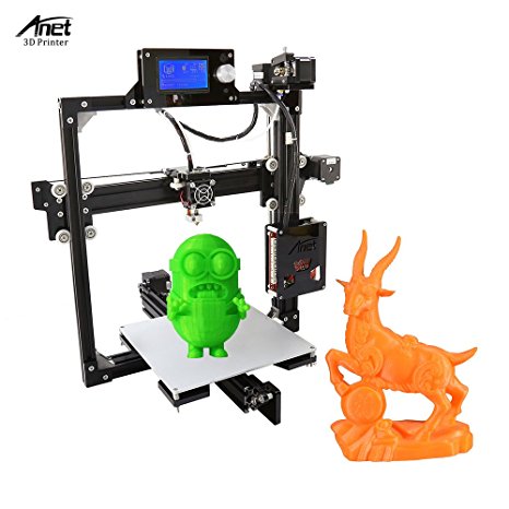 Anet A2 High Precision Desktop 3D Printer Kits DIY Self Assembly LCD Screen Aluminum Alloy Frame Reprap i3 with 8GB SD Card Printing Size 220*220*220mm Support ABS/PLA/HIP/PP/Wood Filament