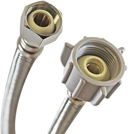 Fluidmaster B3T09 Toilet Connector, Braided Stainless Steel-1/2-Inch Female Compression Thread X 7/8-Inch Ballcock Thread, 9-Inch Length
