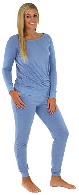 Sleepyheads Women's Sleepwear Knit Cuffed Jogger Pajama Pant Long Sleeve PJ Set