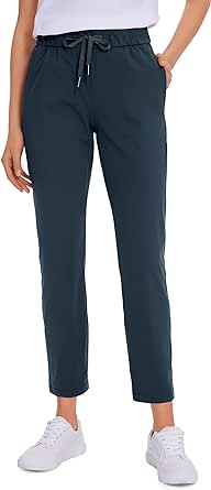 CRZ YOGA Womens 4-Way Stretch Ankle Golf Pants - 7/8 Dress Work Pants Pockets Athletic Travel Casual Lounge Workout