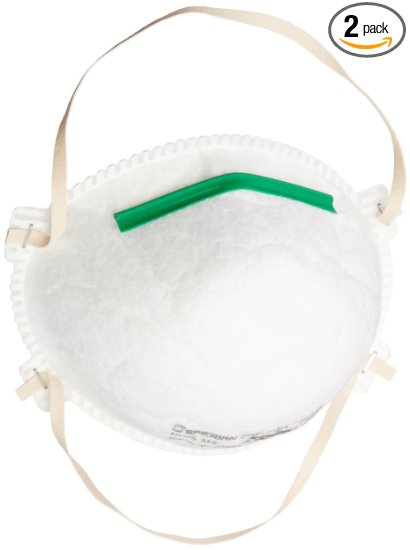 Honeywell SAF-T-Fit Plus Disposable Sanding & Insulation N95 Respirator Mask, Professional Grade, 2-Pack (RWS-54002)