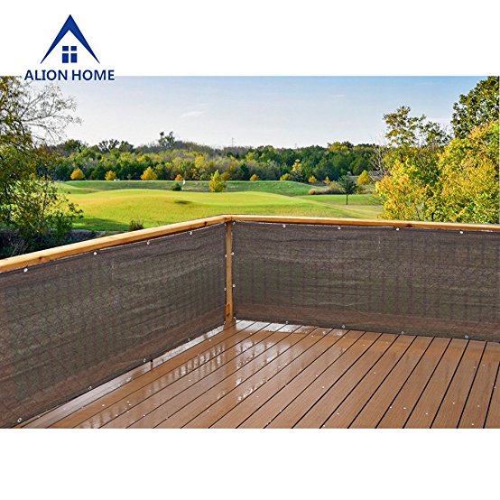 Alion Home Elegant Privacy Screen Fence Mesh Windscreen for Backyard Deck Patio Balcony Pool Porch Railing - Brown/Mocha (3' X 25')