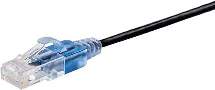 Monoprice Cat6A Ethernet Patch Cable - Snagless, 550Mhz, 10G, UTP, Pure Copper Wire, 30AWG, 50 Feet, Black - SlimRun Series