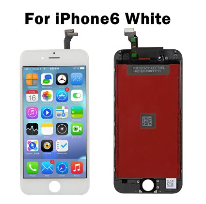 [High Quality] Ankway For iPhone 6 LCD Touch Screen Digitizer Frame Assembly Full Set LCD Touch Screen Replacement for iPhone 6 4.7" (White)