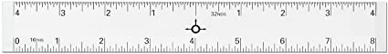 Alumicolor 1590-1 Aluminum Straight Edge with Center Finding Back, 8IN, Silver