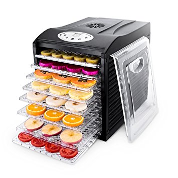 Food Dehydrator Machine by BESTEK, 9 Trays Quiet Fruit Dryer/ Jerky Maker Programmable with Timer, Temperature Control