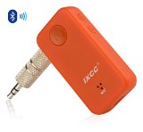 Bluetooth 40 ReceiveriXCC Portable Bluetooth Wireless Car Kits Adapter for HomeCar Audio Music Streaming Sound System with Male to Male 35mm Universal Gold Plated Auxiliary Audio Stereo Output Orange