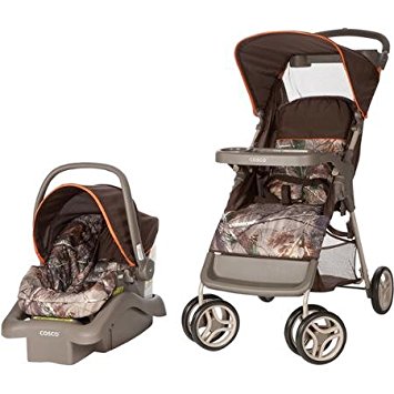 Cosco Lightest Car Seat Carrier Strollers Lift and Stroll Travel System, Realtree/orange