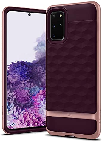 Caseology Parallax for Samsung Galaxy S20 Plus Case (2020) - 3D Pattern and Design - Burgundy