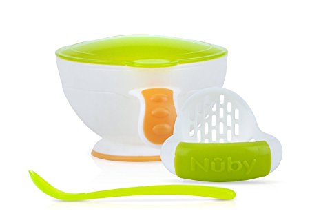 Nuby Garden Fresh Mash 'N' Feed 4 Piece Baby Preparation & Feeding System White/Green