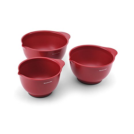 KitchenAid 3-Piece Mixing Bowl Set, Red