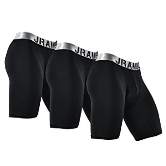 JRAMBO Men's Sport Performance Active Underwear Compression Shorts(3-Pack)