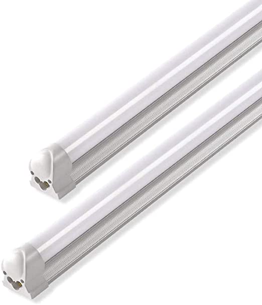 LED Integrated T8 Shop Light - Hanging or Surface Mount- High Output - 19 Watt - 1900 Lumens - 4000K Cool White - 4 Feet - 2 Pack