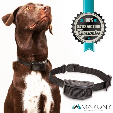 Makony New Generation No Bark Collar Dog Training System, Anti Bark Collar Control for Small, Medium & Large dogs