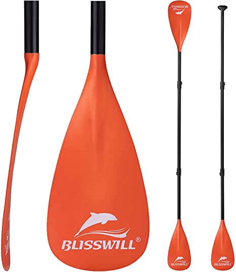 BLISSWILL SUP Paddles - Adjustable Stand Up Paddle 3-Piece or 4-Piece Floating Alloy Portable Kayak Paddle