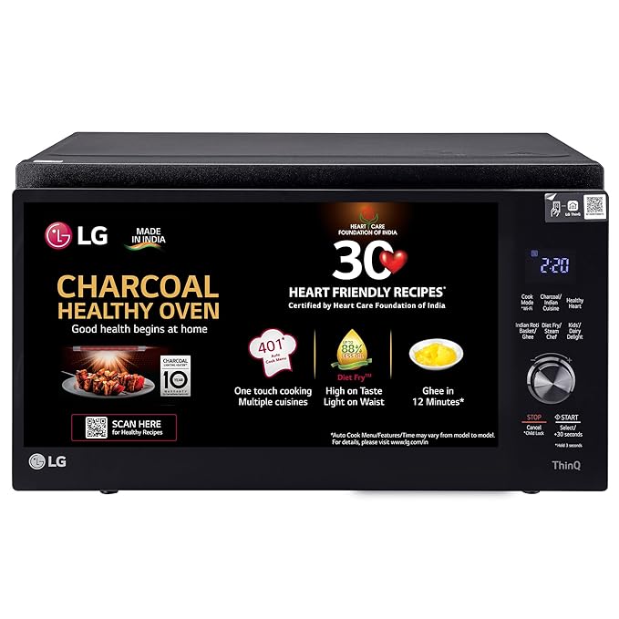 LG 32 L Wi-Fi Enabled Charcoal Convection Microwave Oven (MJEN326SFW, Black) - 2023 Model