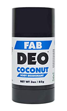 FabDeo COCONUT Natural Deodorant 3 oz - Vegan and Cruelty Free - No Sulfurs or Heavy Metals - America's Favorite