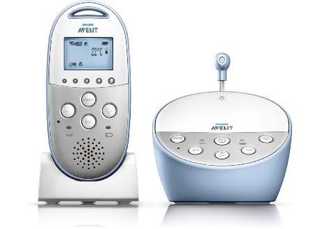 Philips Avent Dect Baby Monitor with Temperature Sensor and Night Mode, White, 1-Pack, SCD570/10