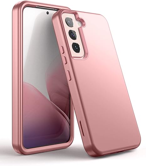 WeLoveCase for Samsung Galaxy S22 Plus 5G Case, Cover 3 in 1 Full Body Heavy Duty Protection Hybrid Shockproof TPU Bumper Three Layer Protective Case for Samsung Galaxy S22 Plus 6.55 inch Rose Gold