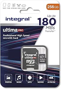 Integral 256GB Micro SD Card 4K Video Read Speed 180MB/s and Write Speed 150MB/s MicroSDXC A2 C10 U3 UHS-I 180-V30 Our Fastest Ever High Speed Micro SD Memory Card