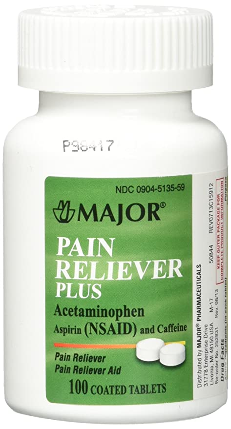 Pain Reliever Plus (Excedrin) - Pain Reliever Plus Tablets, 100/bottle - 1 Each