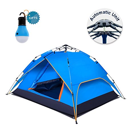 2-3 Person Instant Setup Camping Tent, Automatic 4 Season Waterproof Double Layer Backpacking Tent for Hiking Fishing,Outdoor Family Tent/ Sun Shelter for Beach Travel--Rainbows Houses