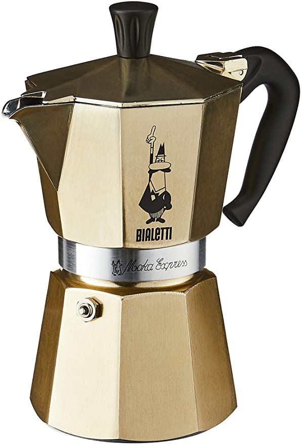 Bialetti Moka Express Coffee Maker (Gold, 6 Cup)