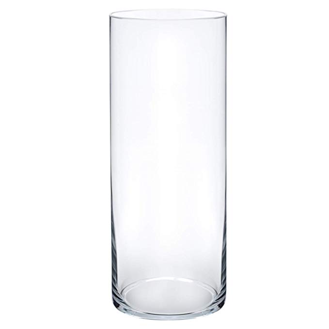 Royal Imports Flower Glass Vase Decorative Centerpiece for Home or Wedding Cylinder Shape, 9" Tall, 3.5" Opening, Clear