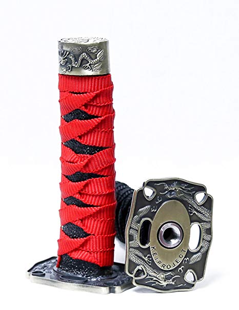 Kei Project Katana Samurai Sword Shift Knob Shifter Katana VIP Metal Weighted With Adapters Fits Most Cars (Red/Black)