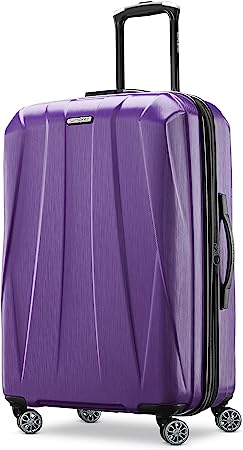 Samsonite Centric 2 Hardside Expandable Luggage with Spinners, Purple Orchid, Checked-Medium 24-Inch